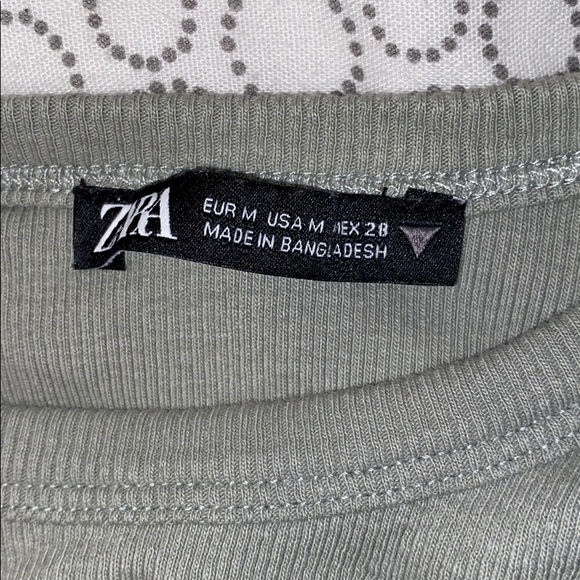 ZARA - sage green tank top with scrunched sides - Picture 1 of 4